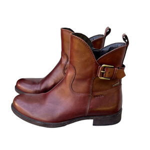 Ecco Brown Saunter Goretex Midcut Buckle Zip Boots Waterproof Size 6